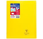 Cahier piqué Koverbook 24x32cm 140 pages grands carreaux couverture polypropylène transparent - Assortis