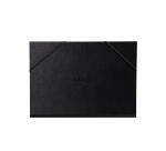 Rhodia Touch carton dessin 3 rabats, simili cuir italien noir avec fermeture par élastique - 32x45 cm - Noir