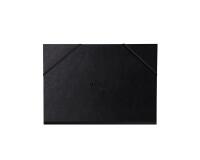 Rhodia Touch carton dessin 3 rabats, simili cuir italien noir avec fermeture par élastique - 32x45 cm - Noir