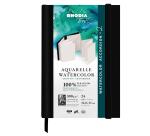 Rhodia Touch Watercolor Book accordéon, papier grain fin 100% coton 300g - A5 portrait, 24 pages - Noir