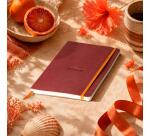 Rhodiarama carnet souple A5 160 pages dot papier ivoire 90g fermeture élastique - Nacarat