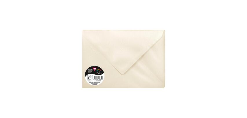 Packung mit 5 Umschlägen Pollen 162x229mm C5 120g, nassklebend - Perlmuttelfenbein