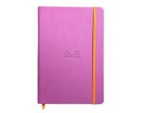 Rhodiarama carnet rembordé rigide A5 192 pages ligné papier ivoire 90g fermeture élastique - Lilas