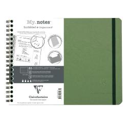 My.Notes Age Bag cahier reliure intégrale à marges détachables B5 paysage 120 pages détachables DOT + cadre en-tête - Vert