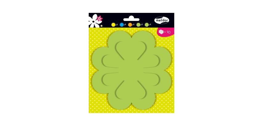 FORMES A DECORER, Sachet de 20 formes 130g/m² au format 17x16,5cm - Fleurs - Assortiment