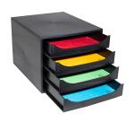 ECOBOX Schubladenbox mit 4 Schubladen - Schwarz
