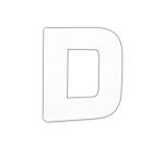 Petite lettre D 12cm - Blanc