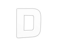Letter 12cm, D. - Wit