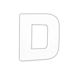 Letter 12cm, D. - Wit