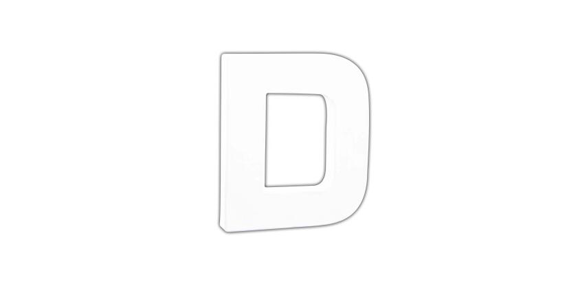 Petite lettre D 12cm - Blanc