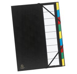 Multipart file Ordonator with expandable spine and stiff cover, 9 compartments - Assorted colours