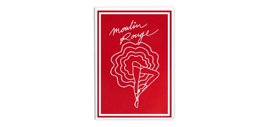 Moulin Rouge, Soft cover notebook A5 14,8x21 cm, 64 sheets, lined, assorted patterns.