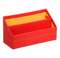 Rhodiarama porte-courrier simili cuir italien 25x10x14 cm - Coquelicot
