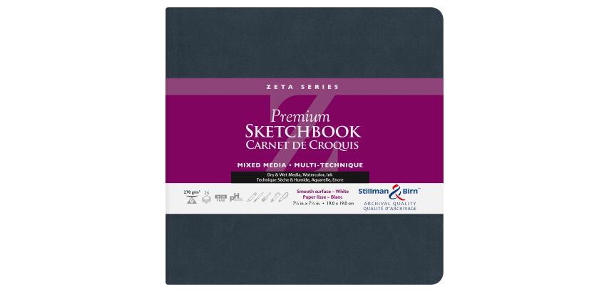 Zeta Series carnet souple 26F 19x19cm 270g - Blanc