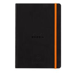 Rhodiarama Perpetual A5 128p papier ivoire 90g coins microperforés avec élastique - Noir