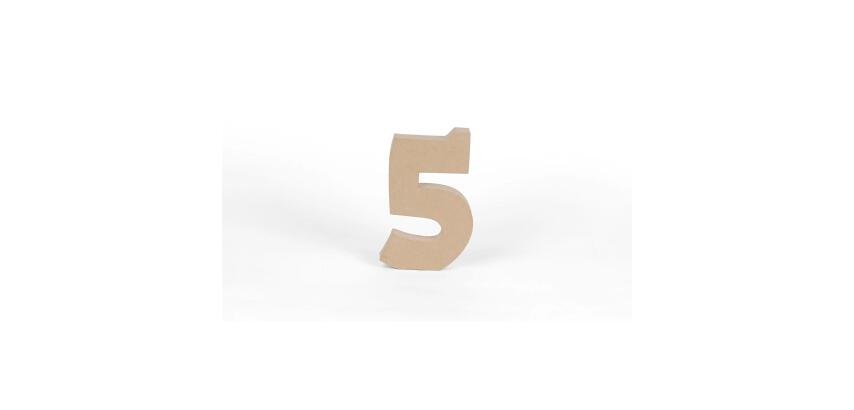 Chiffre 5 kraft 20cm - Kraft