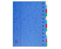 Trieur extensible Harmonika sans élastique fenêtres imprimées 12 compartiments - A4 - Bleu