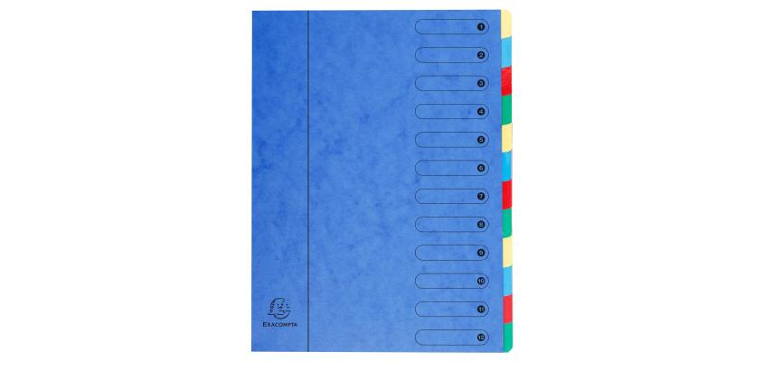 Exacompta Harmonika Multipart File, A4, 12 sections - Blue