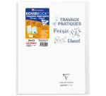 Cahier Travaux Pratiques piqué Koverbook 24x32cm 64 pages grands carreaux + uni 90 g couverture polypropylène transparent - Assortis