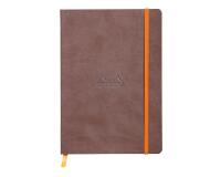 Rhodiarama carnet souple A5 160 pages dot papier ivoire 90g fermeture élastique - Chocolat