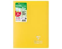Cahier piqué Koverbook A4 96 pages grands carreaux couverture polypropylène opaque 100% recyclé - Jaune