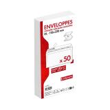 Paquet de 50 Enveloppes Blanches DL-110x220mm - Auto-Adhésives - 80g/m2 - Blanc