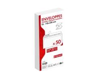 Paquet de 50 Enveloppes Blanches DL-110x220mm - Auto-Adhésives - 80g/m2 - Blanc