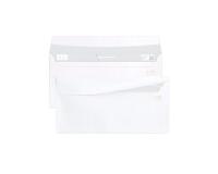 Boite de 500 Enveloppes Blanches DL- 110x220mm - Ouverture Facile - Auto-Adhésives - 80g/m2 - Blanc