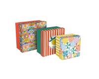 Dolce Amore, Set de 3 boîtes gigognes carrées 25x25x12 cm, 20x20x11cm, et 16x16x10 cm