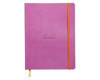 Rhodiarama carnet souple 19x25 cm 160 pages dot papier ivoire 90g fermeture élastique - Lilas