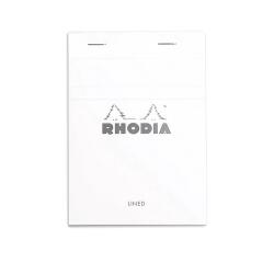 Rhodia White Head Stapled Pad No13, A6, Lined - White