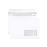 Boite de 500 Enveloppes Blanches C5-162x229mm - Auto-Adhésives - 90g/m2 - Fenêtre Papier Cristal 45x100 (position 20/20) - Blanc