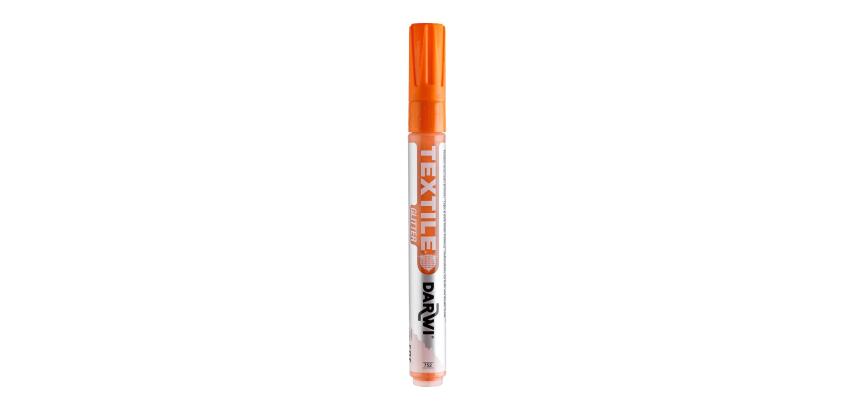 DARWI Marqueur Peinture Textile Pailletée Pointe Conique Fine 2mm - Orange