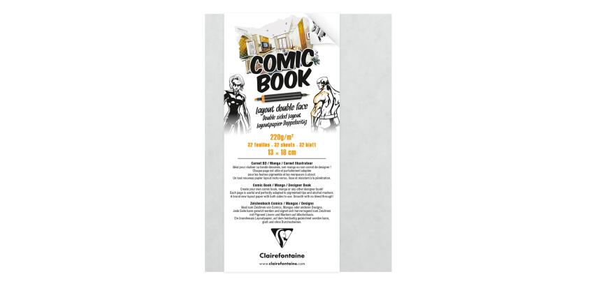 Zeichenbuch für Comics, Mangas und Designs, weißes Layoutpapier 220g 13x18 cm, 32 Blatt