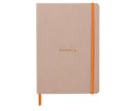 Rhodiarama carnet souple A5 160 pages ligné papier ivoire 90g fermeture élastique - Touche de rose