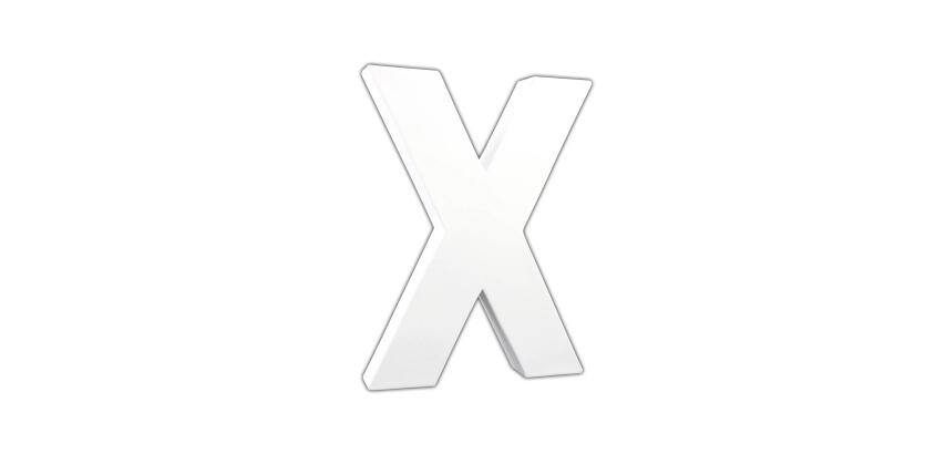 Lettre X 20,5cm - Blanc