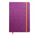 Rhodiarama carnet rembordé rigide A5 192 pages ligné papier ivoire 90g fermeture élastique - Violet