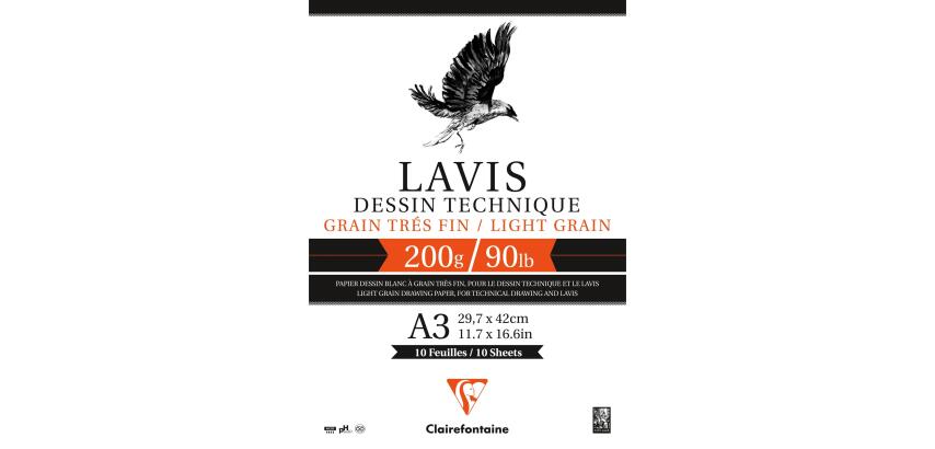 Lavis Technique bloc collé 10F A3 200g