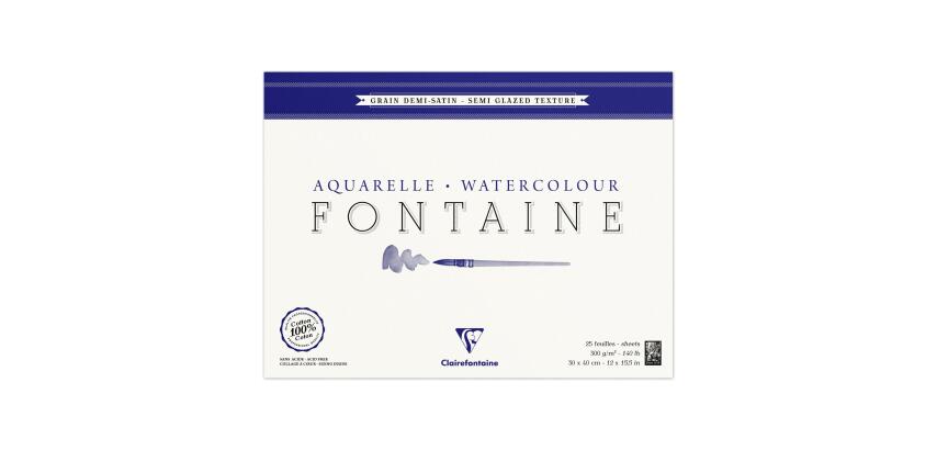 Fontaine bloc collé 4 côtés 25F 30x40cm 300g grain demi-satiné