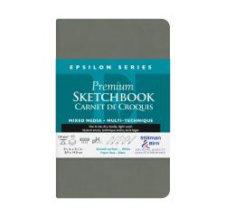 Epsilon Series, Skizzenbuch mit flexiblem Einband, Fadenbindung, 46 Blatt 8,9x14cm 150g - Weiß