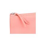 CUIR TEINTÉ Trousse plate 22x11 cm Corail