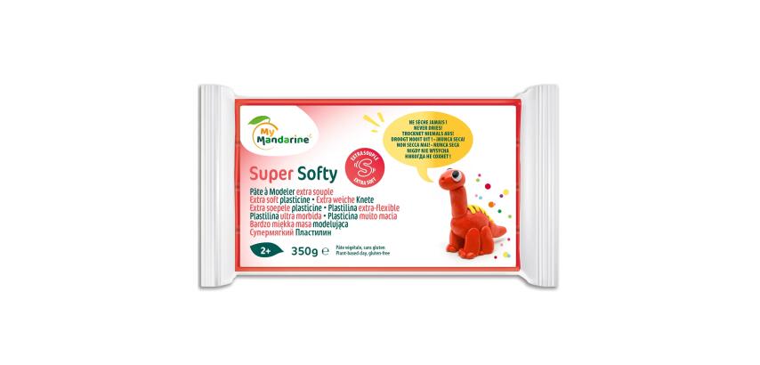Darwi pâte à modeler Super Softy 350 g, rouge