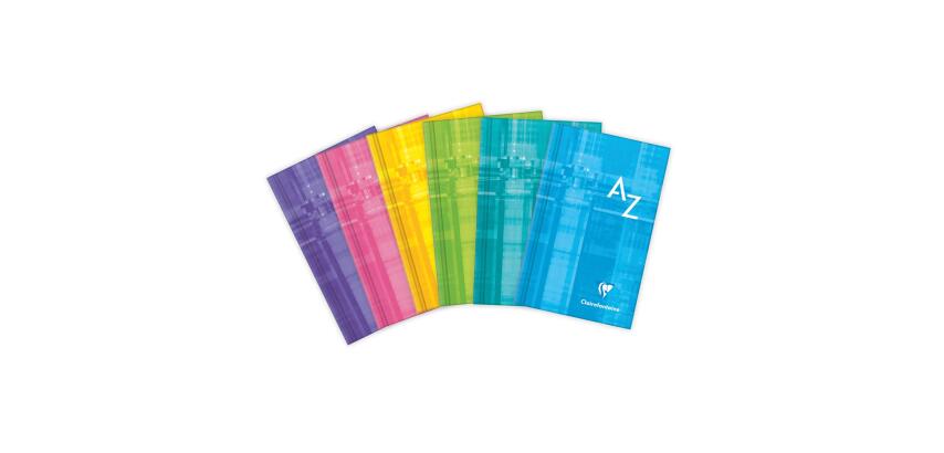 Répertoire brochure rembordée rigide 7,5x12cm 128 pages petits carreaux Couleur aléatoire - Assortis