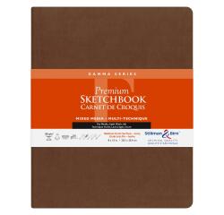 Gamma Series, Skizzenbuch mit flexiblem Einband, Fadenbindung, 46 Blatt 20,3x25,3cm 150g - Elfenbein