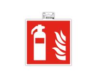 Panneau PP adhésif antidérapant Extincteur 20x20 cm - Rouge