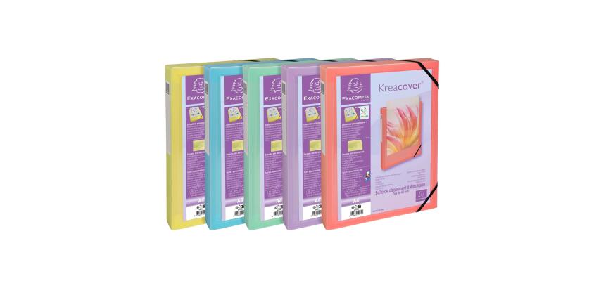 Kreacover PP Filing Box 40mm, Pastel Assorted - Assorted colours