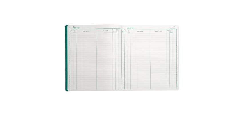 Piqûre 32x27cm Enregistrement du courrier 26 lignes 80 pages - Couleurs assorties