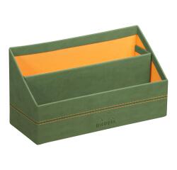 Rhodiarama Italian Faux Leather Correspondence Holder 25 x 10 x 14 cm - Sage