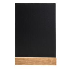 Support visuel vertical ardoise avec socle bois A5 - Noir