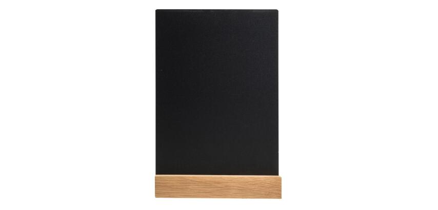 Tischtafel A5 in Schieferoptik, mit Sockel, vertikal, 148x52x210 mm - Schwarz
